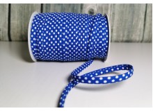 Spaghetti Band Kordel 7mm Polka Dots Pünkchten blau